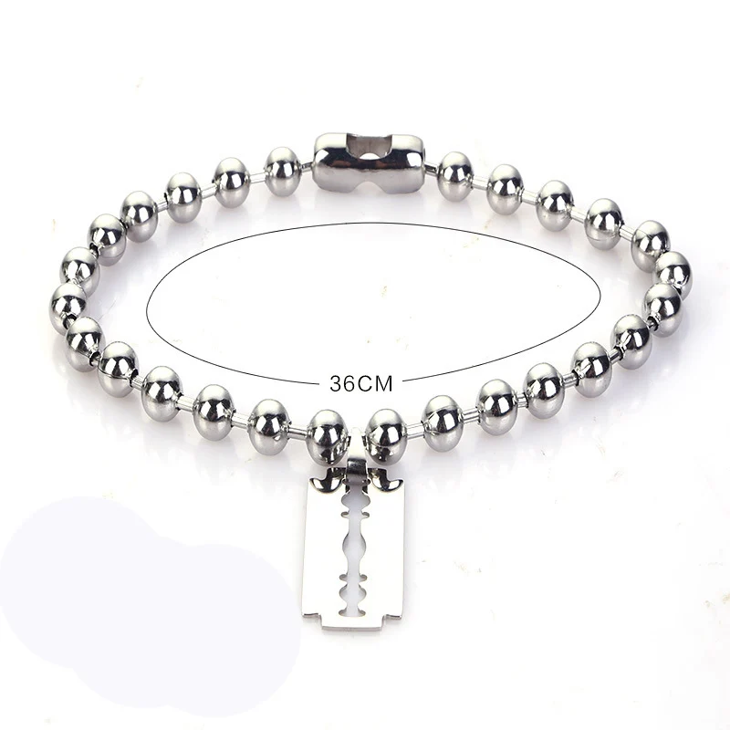 Ожерелье чокер из нержавеющей стали с лезвием металлический большой круглый