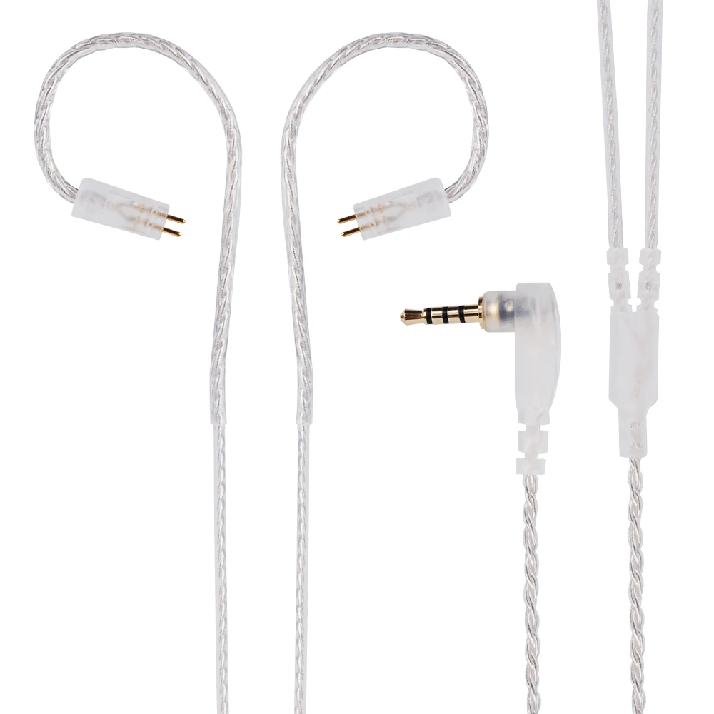 Плотным верхним ворсом KZ ZS3 ZS4 ZS5 ZS6 кабель 2pin 0,75 мм обновлен с серебряным покрытием кабель наушников обновления кабель для наушников Наушники KZ ZS4 ZSA ED16