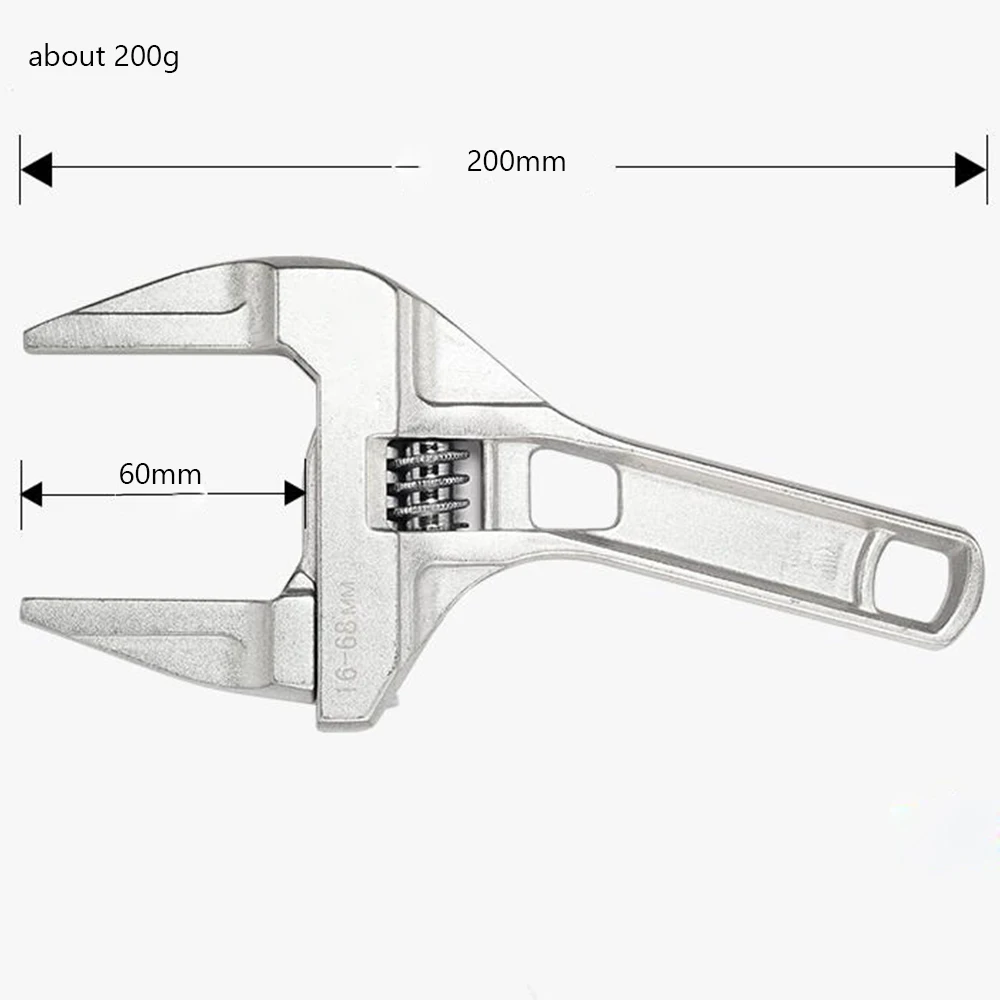 16 68мм Разводной Ключ Большое Открытие Универсальный Гаечный Дома Ручной