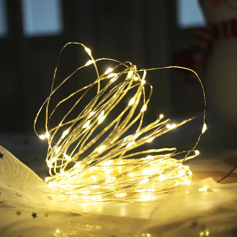 Waterproof Fairy Light CR2032 Battery Powered LED Mini Christmas Copper Wire String For Wedding Xmas Garland Party | Дом и сад