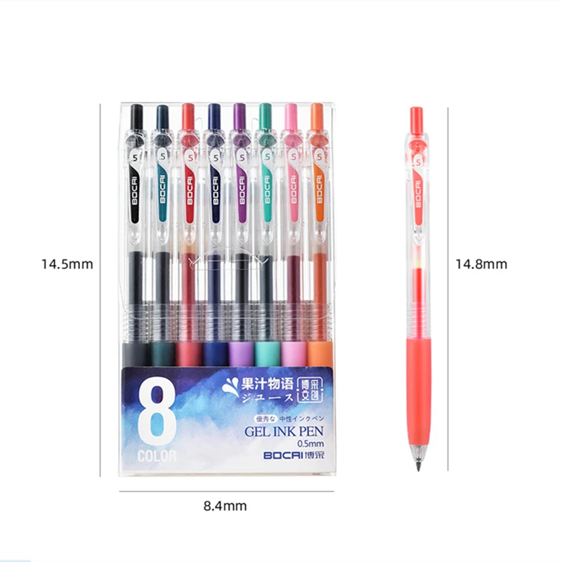 

8pcs/pack of retro vintage design gel pens 0.5mm retractable pencil ink for writing, painting, craftsmanship and graffiti