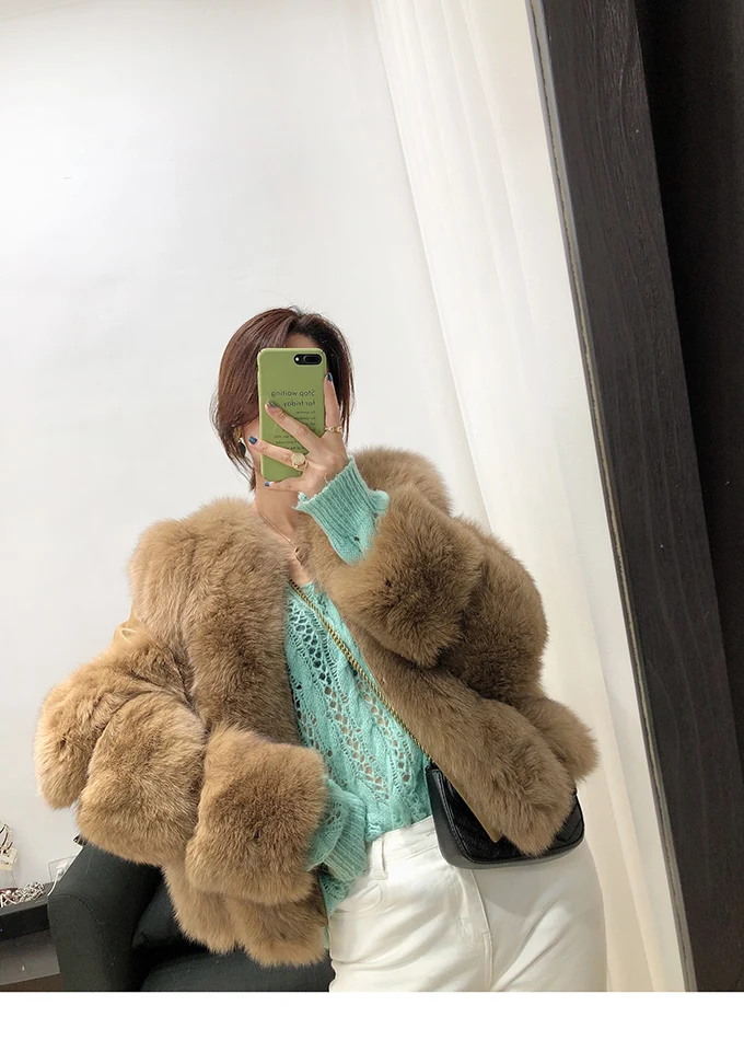 Rf1929 зимнее короткое пальто из натурального Лисьего меха Stlye FluffyReal, натуральная кожа, натуральный мех, куртка с длинным рукавом, женские пальто из натурального меха