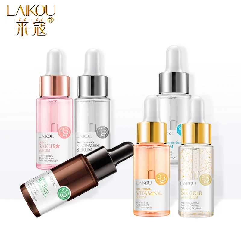 

LAIKOU Hot Face Serum Sakura Essence Anti-Aging Hyaluronic Acid 24K Gold Moisturizing Whitening Vitamin C Skin Care Face Serum