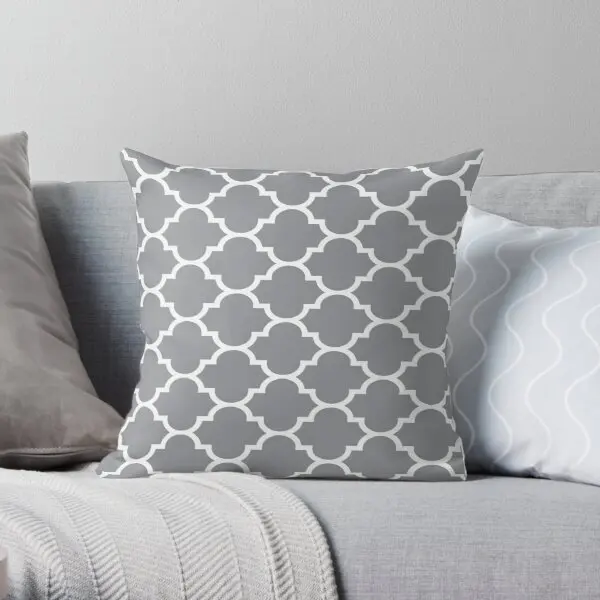 

Grey Quatrefoil Pattern ative Throw Pillow Cover Print Pillow Case Waist Cushion Cover Pillows NOT Included