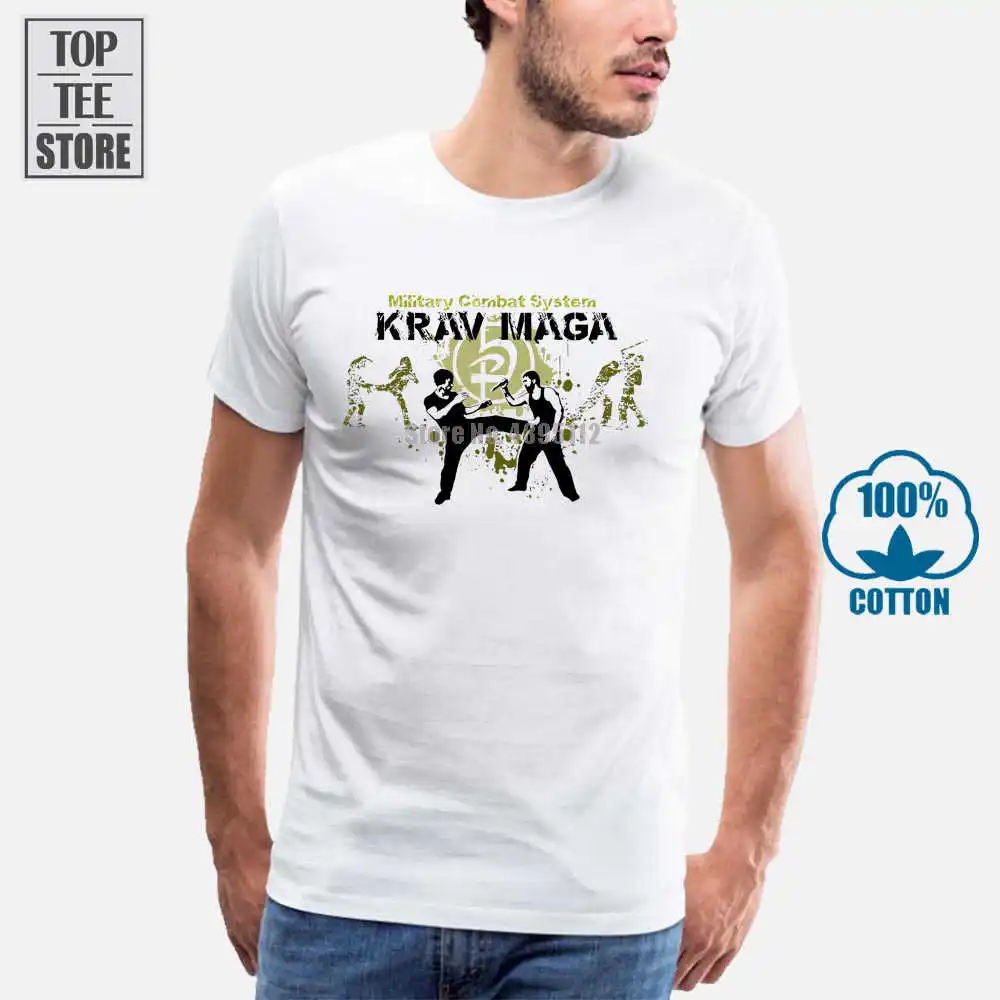 Футболка Krav Maga тренировочная Военная боевая система 100% хлопок белая