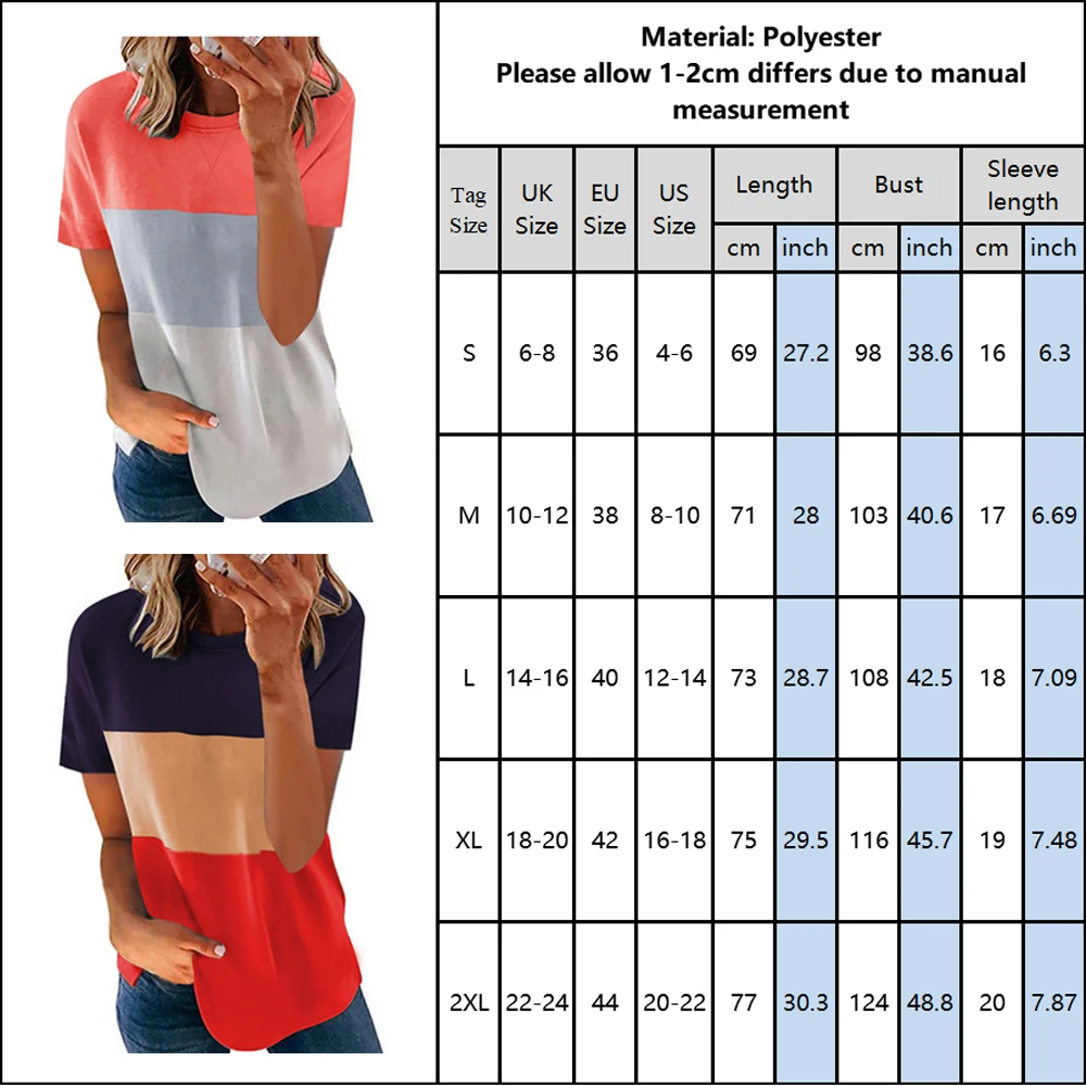 

Striped Printed Female T-Shirt For Summer Women Short Sleeve Tops T-Shirt Round Neck Fashion Casual Ladies Tee Shirt Tops D30