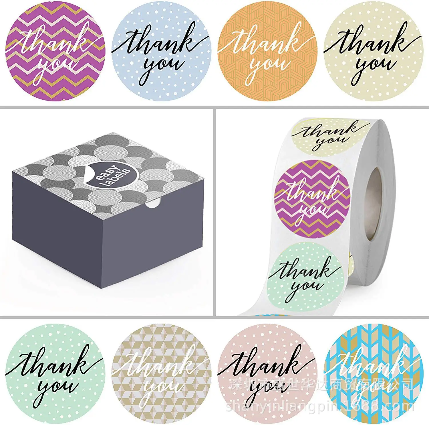 

500 шт 8 видов конструкций цветочный Спасибо наклейки этикетки для печати Рождественский подарок 1 дюйм украшения Стикеры для упаковки стике...