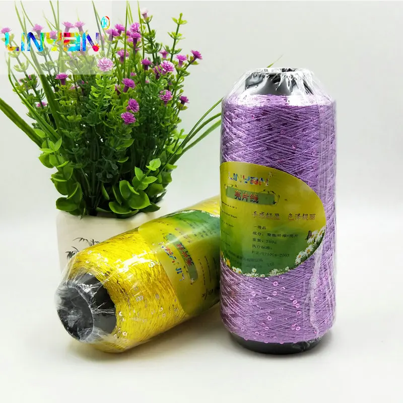 Новинка 2 шт. * 250 г пряжа для ручного вязания пайетки нить блестки наборы накидка