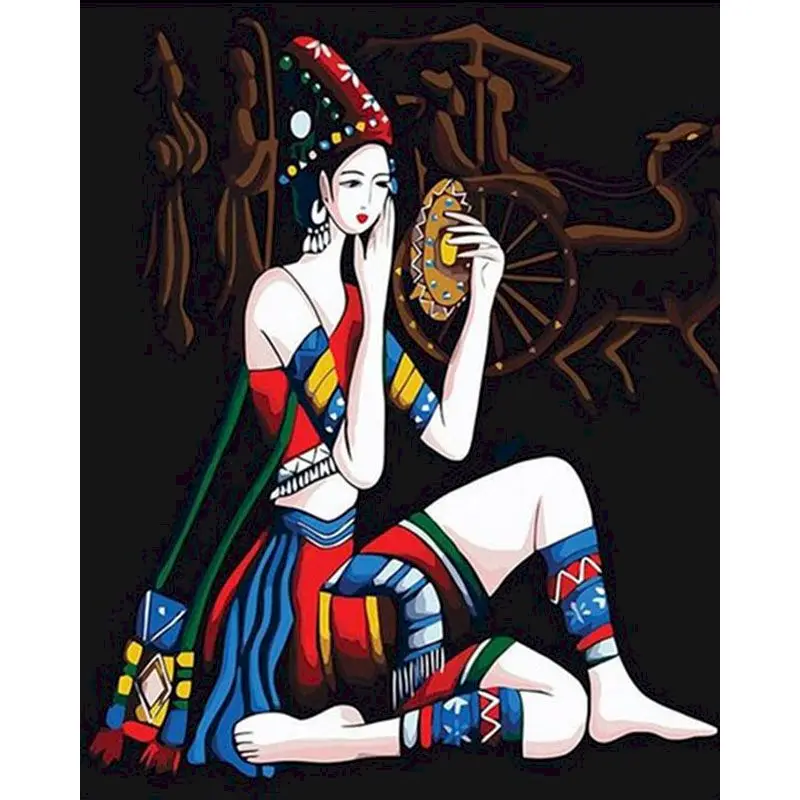 

SELILALI Frameless Painting By Numbers Kits For Beginner Women Figure Picture By Number Framed Canvas Acrylic Color Art Diy Gift