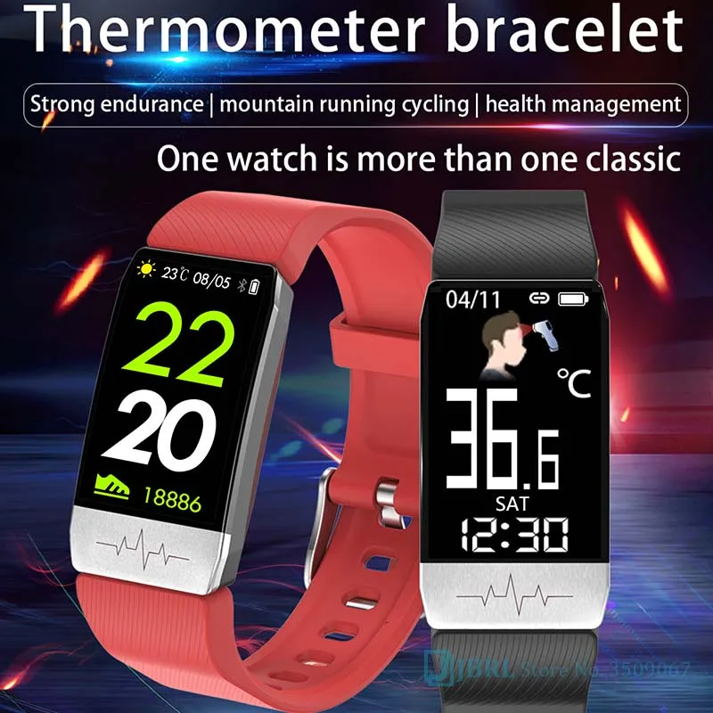 Спортивные Смарт часы для мужчин и женщин умные измерение температуры ЭКГ фитнес
