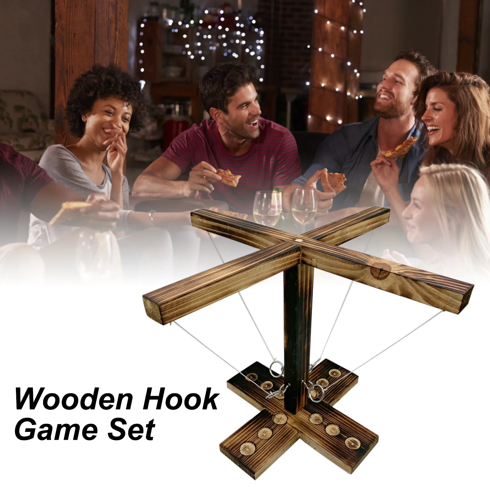 

Drinking Party Game Toy Ring Toss Game Throwing Hook And Loop 4 People Interactive Play Board Games Kids Montessori Toy natural
