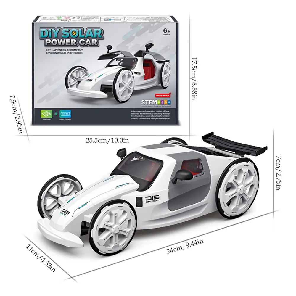 

Solar Sports Car Toy Creative Assembled Solar Sports Car Toy Science and Education Self-Assembled Four Wheel Drive Racing Toy