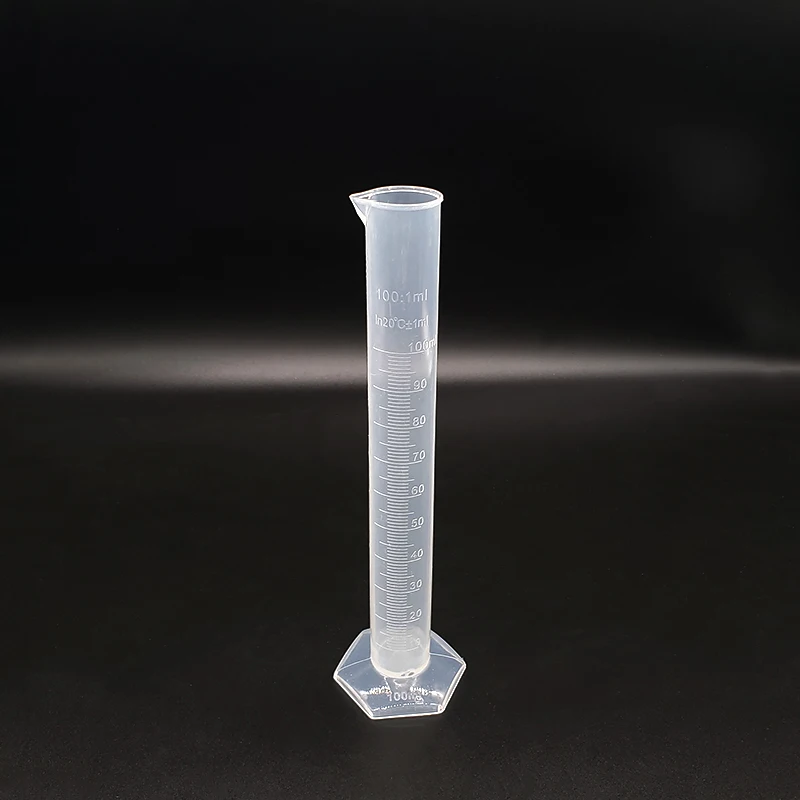 2pcs Plastic measuring cylinder,Capacity 100ml,Graduated Plastic Laboratory Cylinder