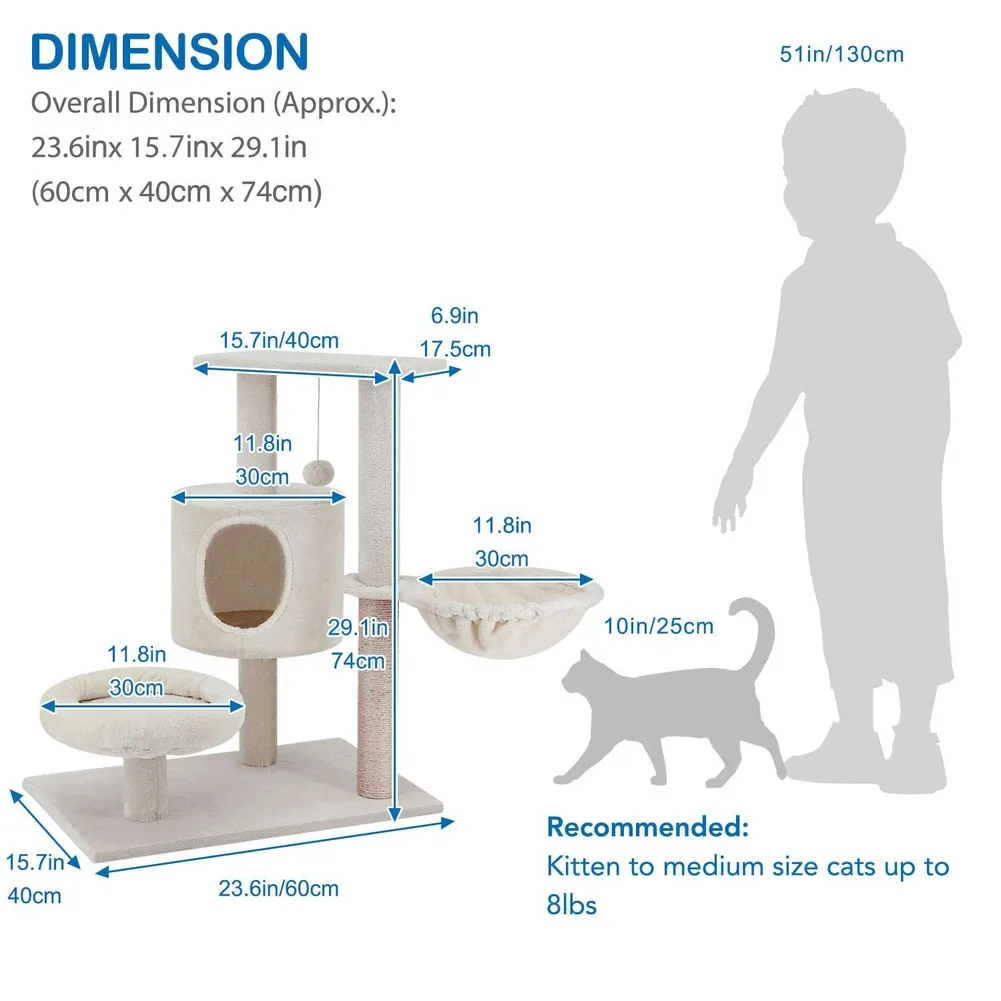 Кошка дерево играть башня кровать тренажерный зал белая мебель для домашних