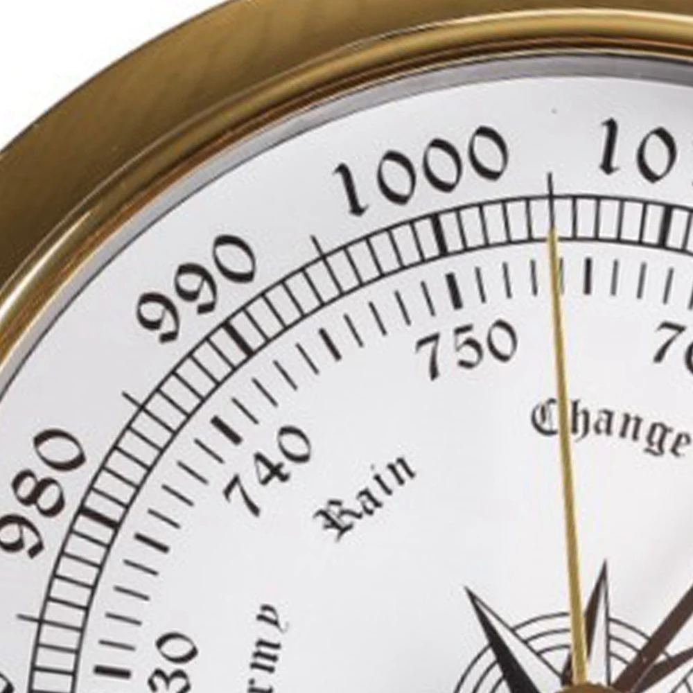 

4Pcs Brass Case Weather Station Barometer Temperature Hygrometer Clock and Clock Tid 115mm
