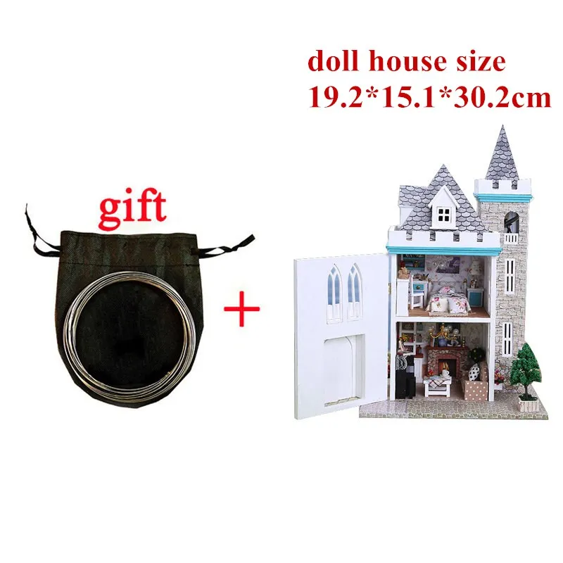 I doll house 3D Деревянный Кукольный дом Вилла мебель DIY Миниатюрная модель светодиодный светильник 3D Деревянный кукольный домик рождественские подарки игрушки для детей - Цвет: I doll house