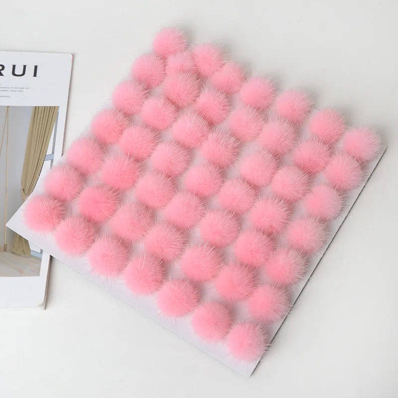 5Pc 4cm Mink Pompoms Fur Balls for Sewing on Knitted Beanies Keychain and Scarves Shoes Hats Earring Pom DIY Accessories | Дом и сад