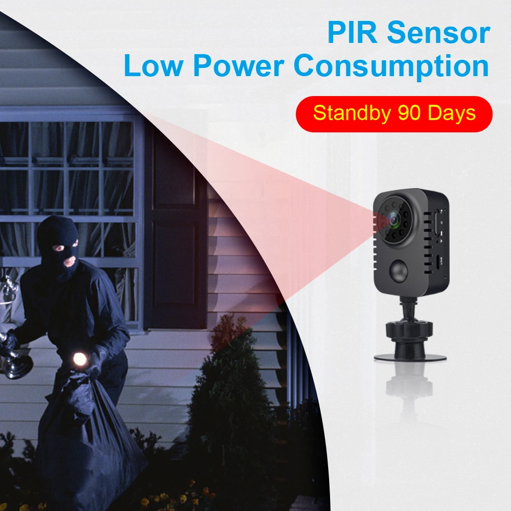 MD29 - 90 Days Standby Time PIR Motion Detection 1080P HD Mini Camera IR Night Vision Photo Trap Home Security