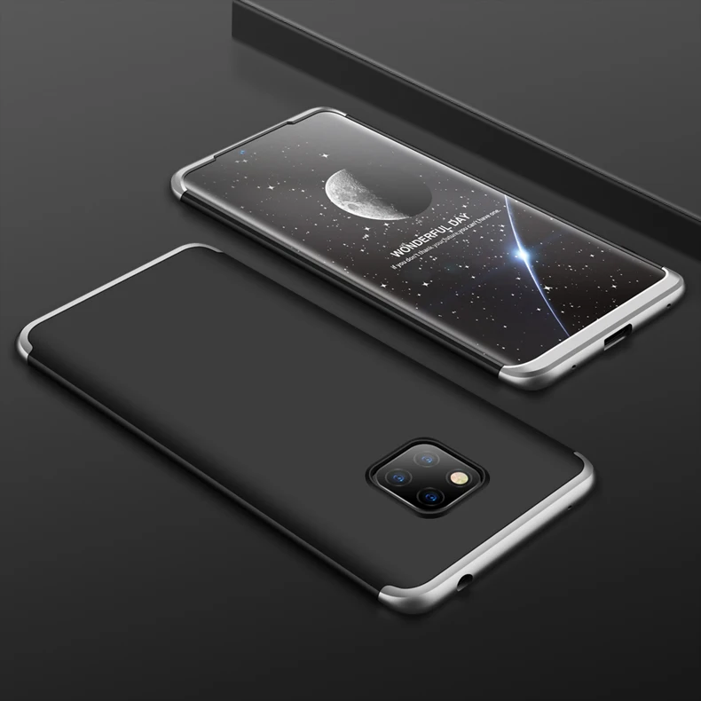 Black silvery Защитный чехол для HUAWEI mate 20 30 Lite, чехол для HUAWEI mate 20 30 Pro, роскошный чехол 360, полный корпус, жесткий матовый чехол для задней панели из поликарбоната - Цвет: Black silvery