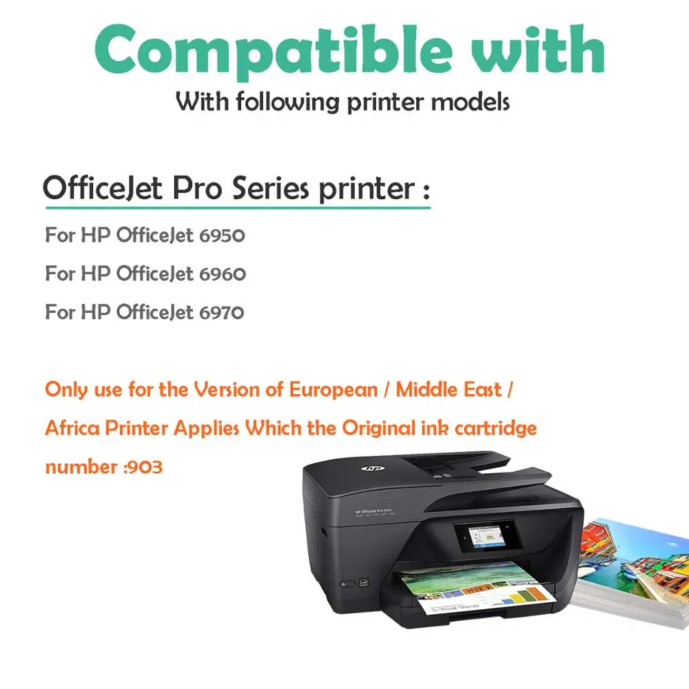 Совместимый чернильный картридж для HP 903 903XL hp Officejet Pro 6950 6960 6962 6963 6965 6966