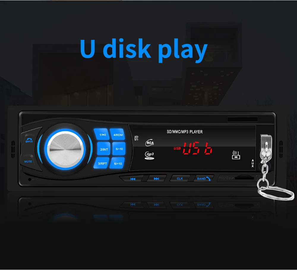 Camecho Авторадио Bluetooth Авто 12 в автомобильный стерео радио FM Aux-IN входной приемник SD USB In-dash 1 din автомобильный MP3 мультимедийный плеер