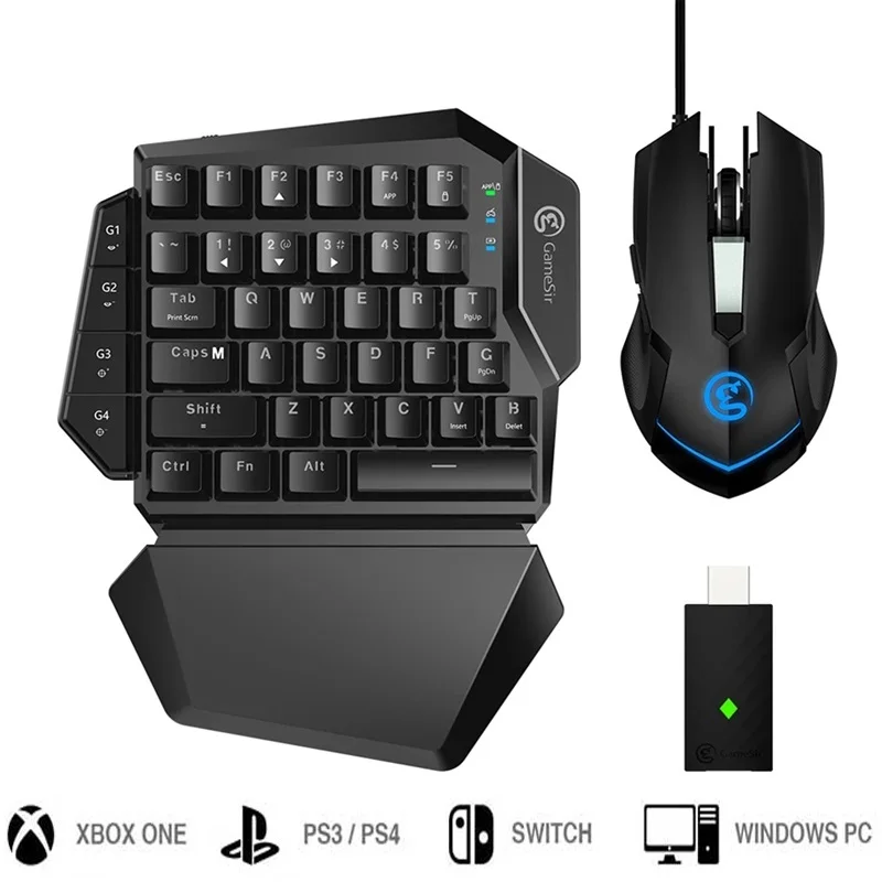

GameSir VX PS4 Mouse and Keyboard Mechanical Single Hand 2.4G Wireless Bluetooth Gaming Adjust DPI For Xbox/PS3/PS4/Switch/PC