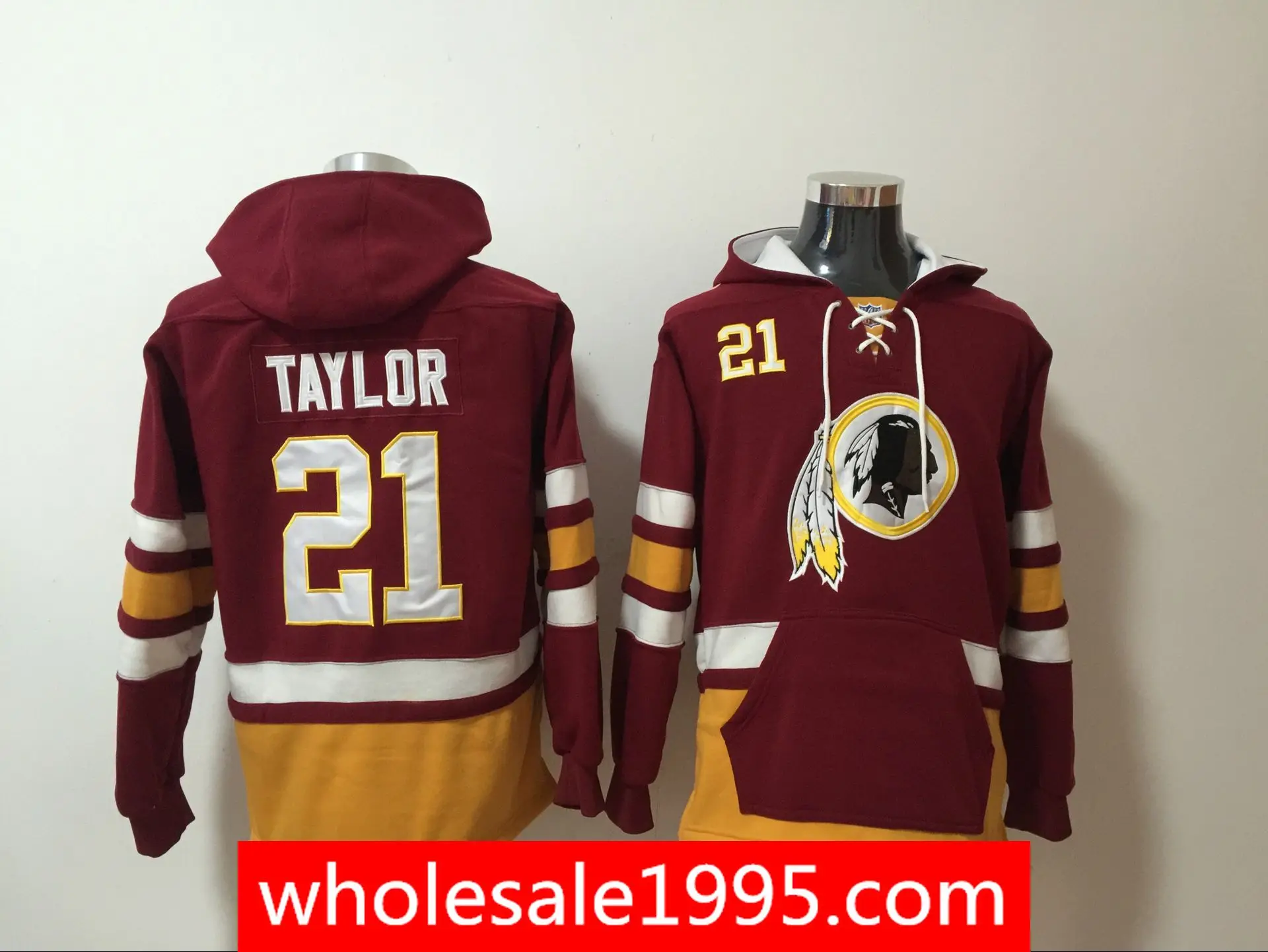 

Washington American football Redskins Sweatshirt 21 Sean Taylor hoodie Embroidery Logos 100% Stitched