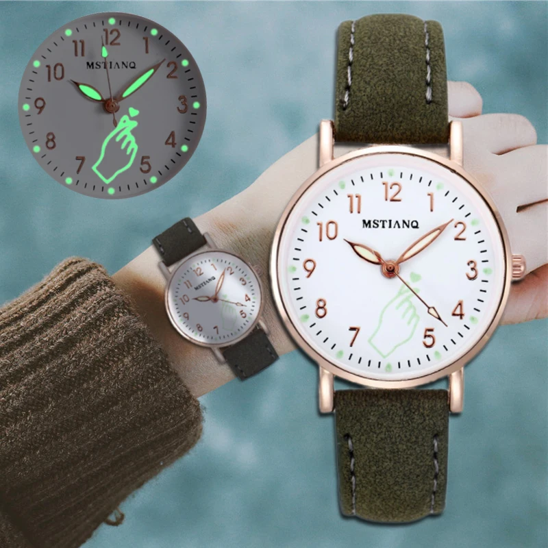 

Reloj de lujo informal para mujer, pulsera con correa de cuero recubierto, caja de Reloj de cuarzo, sencillo, novedad de 2020