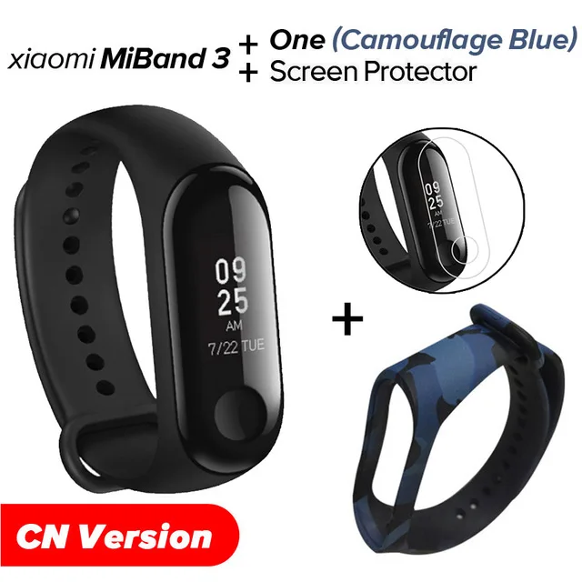 CN Camou Blue N Film Xiao mi Band 3 mi band 3 фитнес-трекер пульсометр 0,78 ''OLED дисплей Bluetooth 4,2 для Android IOS - Цвет: CN Camou Blue N Film