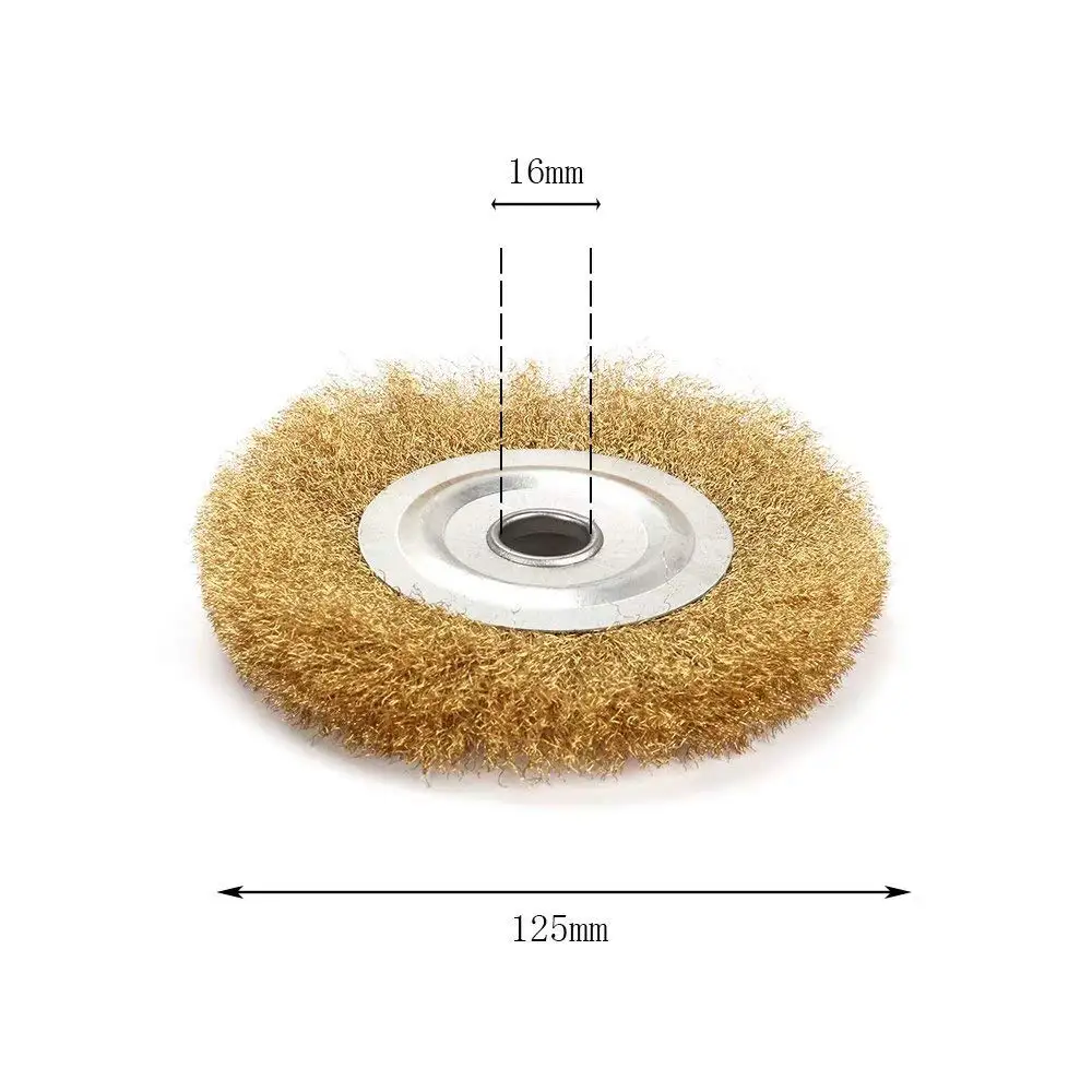 ОБЖИМНАЯ латунная плоская щетка колесо из медной проволоки для настольной