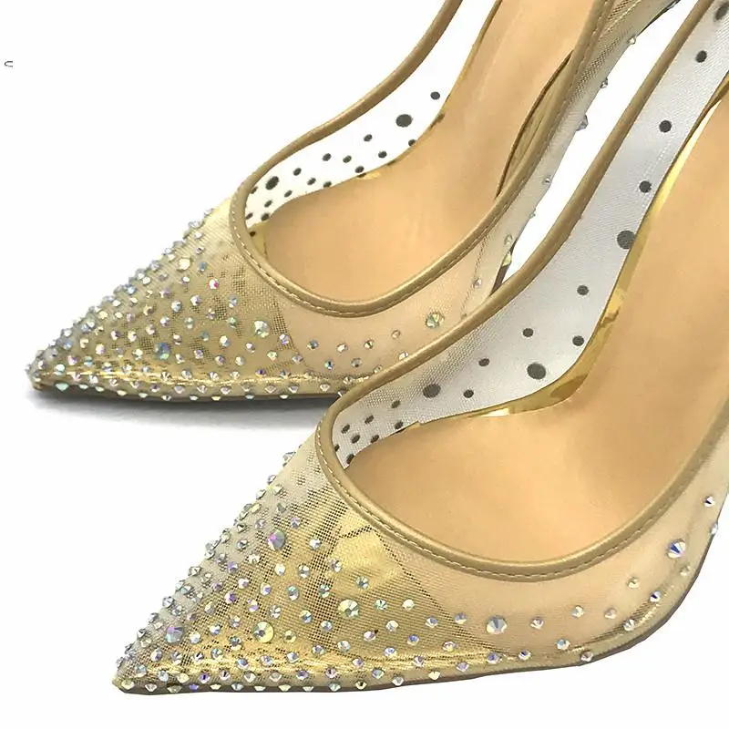 SONGLE/магазин со стразами пикантные туфли-лодочки на высоком каблуке с красной