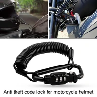 universal motorcycle helmet lock quick lock telescopic cable anti theft password lock retractable spring buckle rope lock device