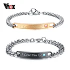 Vnox, Прямая поставка, пара браслетов с кристаллами, сердце, я люблю тебя, очаровательный браслет для женщин и мужчин, свадебные ювелирные изделия Pulseira