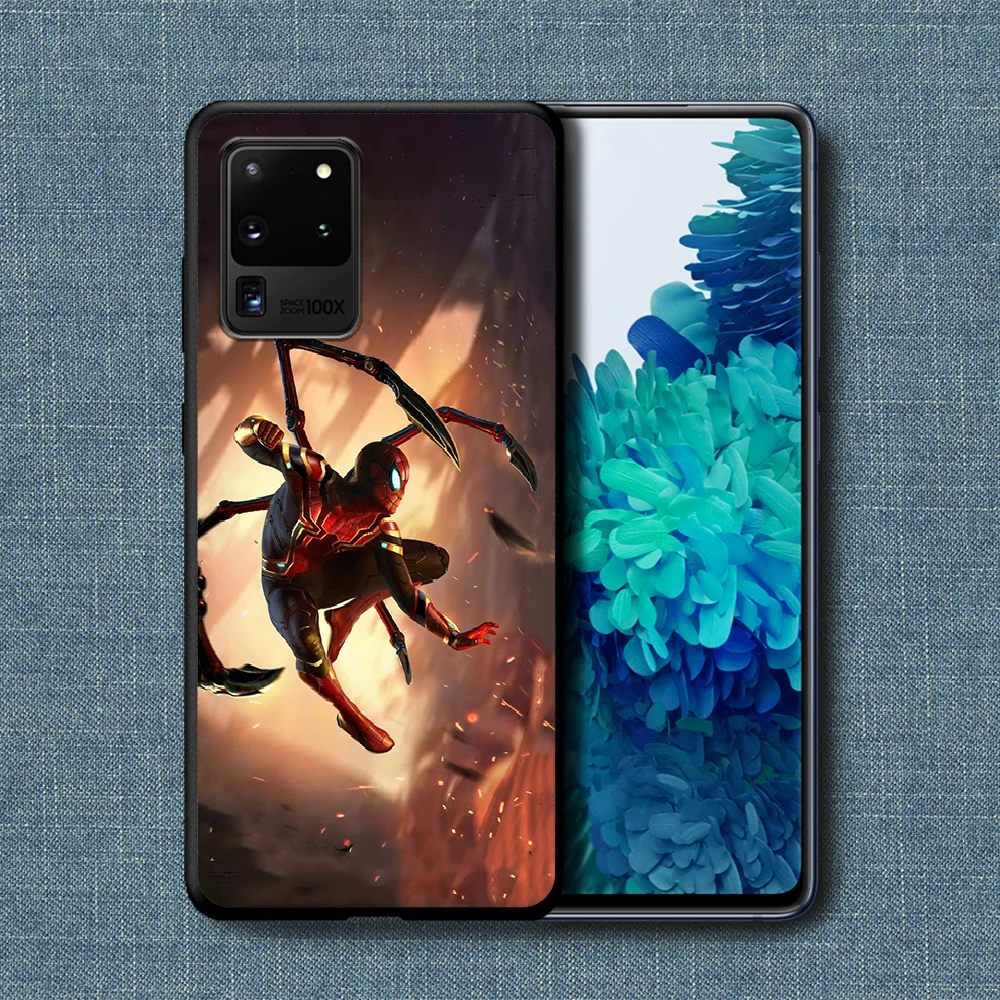 

Super Hero Spiders Man Phone Case For Samsung Galaxy Note S 8 9 10 20 Plus E Lite Uitra black Cell Silicone Etui Trend Prime