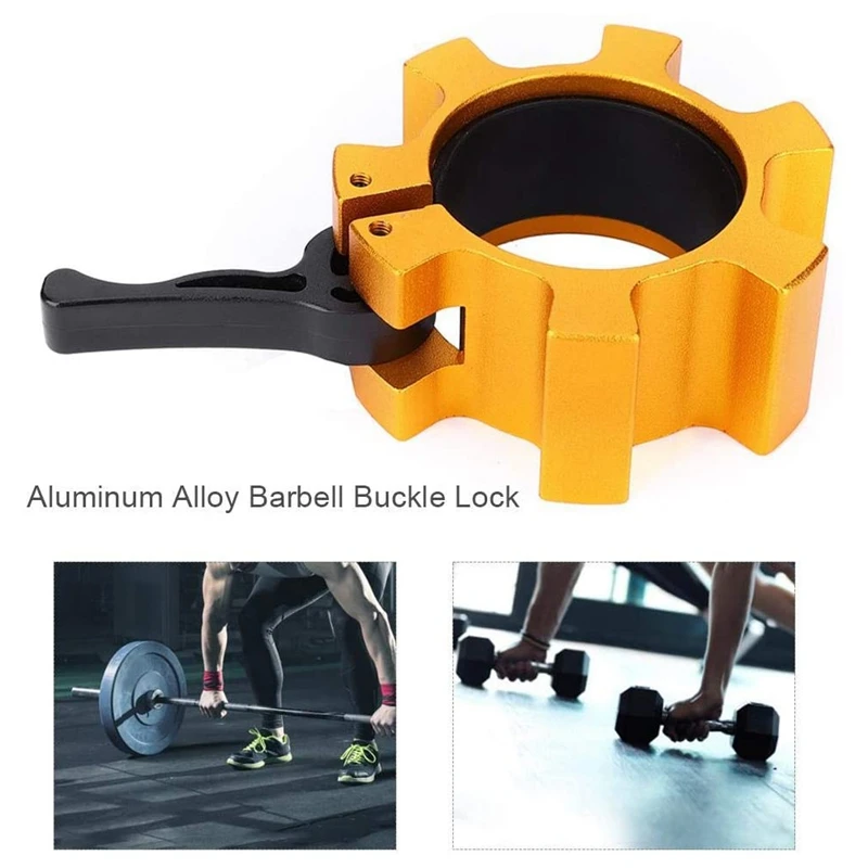 

New 2Pcs Barbell Buckle Lock Aluminum Alloy Barbell Collar Lock Clip Clamp Weight Lifting Bar Gym Fitness Dumbbell Buckle