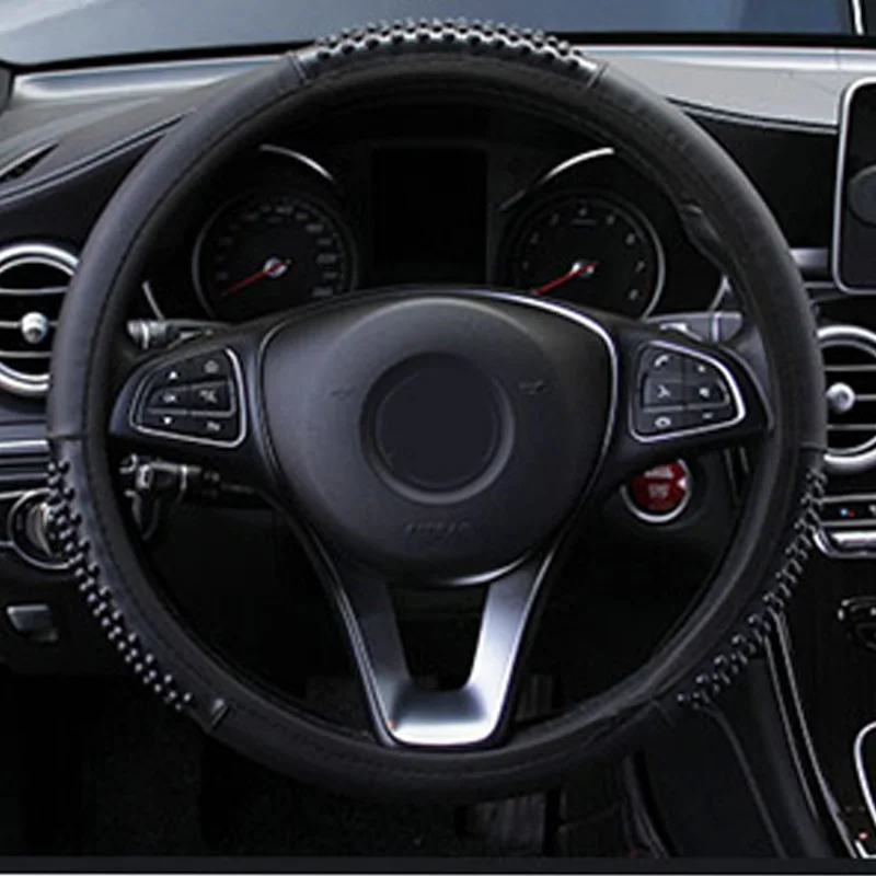 

38cm Steering Wheel Cover Anti-slip Wear Resistant Replacement LeaPopr