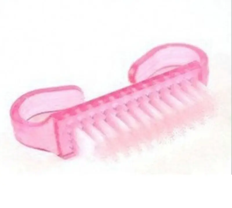 

Pedicure Manicure Plastic Finger Nail Cleaning Art Scrubbing Brush Nail Care Handle Clean Dust Brush File Tool