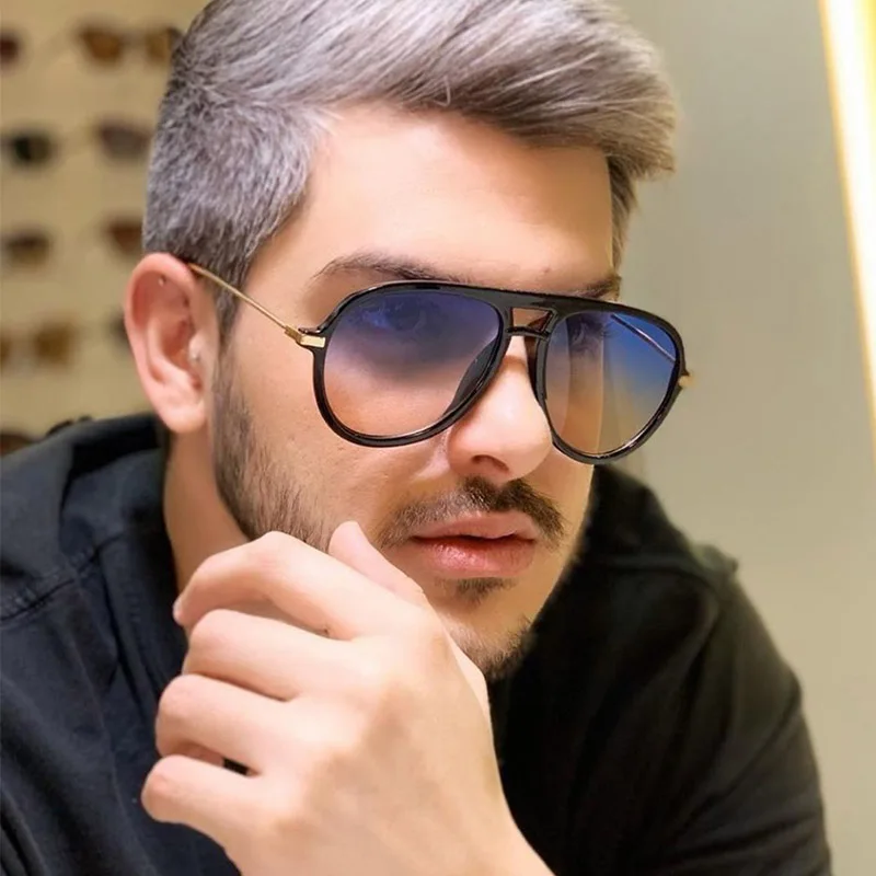 Лидер продаж 2021 модные мужские очки для вождения большого размера с градиентом
