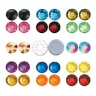 Блестящие Стразы SS16 SS20 разных цветов с плоской задней поверхностью, хрустальные стразы, стеклянные блестки с помощью утюга для одежды, платье сделай сам