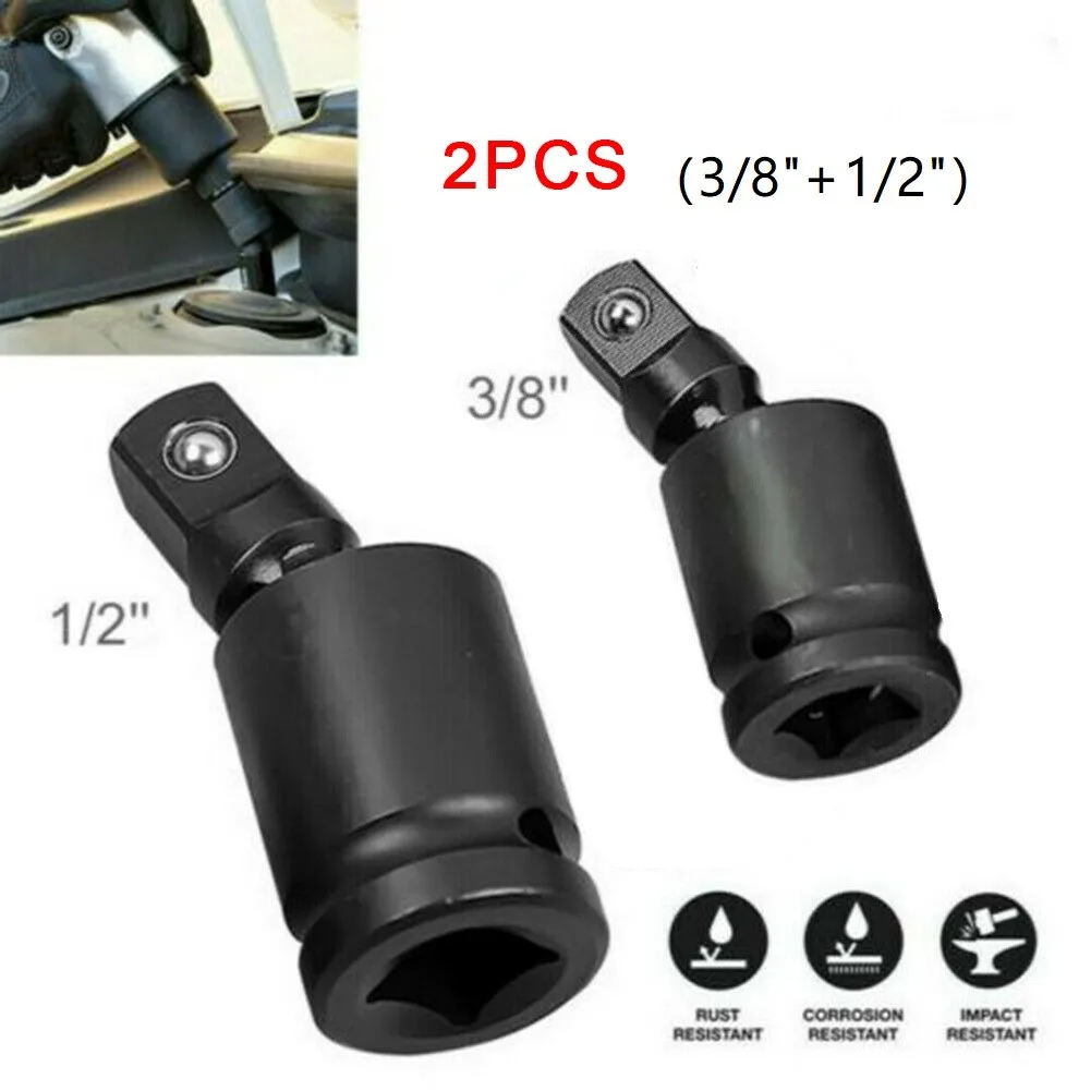 

2PCS Universal Joint Impact Socket Extension Adaptor Socket Wrench 1/2 3/8 Inch