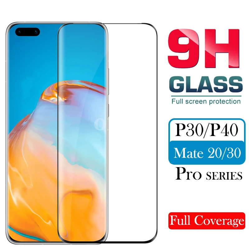 

3D edge Coverage ScreenProtector For Huawei P40 P30 Pro Mate20 Mate 30 Pro Protective Glass P 40pro Mate 30pro Full Glue 9H FIlm