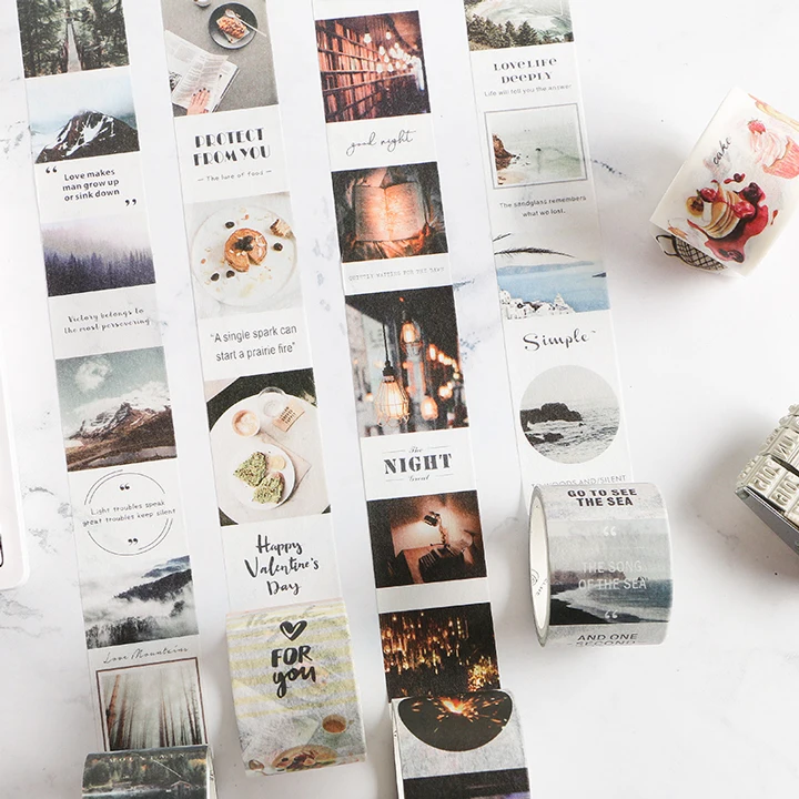 

Good night / dessert / coffee container / bread decoration washi Tape，masking tape，Cute vintage tape food stickers