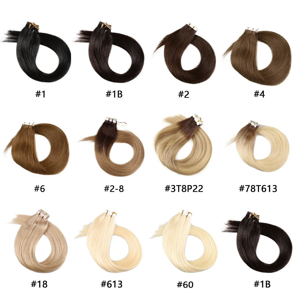 Прямые накладные человеческие волосы Bigsophy уток кожи Remy лента из искусственной