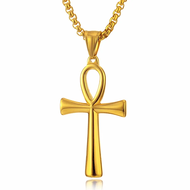 

Religion Egyptian Ankh Crucifix Necklaces Pendants Stainless Steel Symbol of Life Cross Necklaces Jewelry Gifts