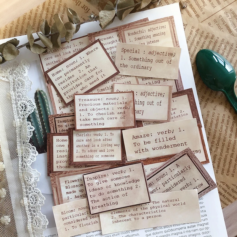 Old Pages English Phrases Stickers Travel Junk Journal Scrapbooking Craft Diary Album Decorative | Дом и сад