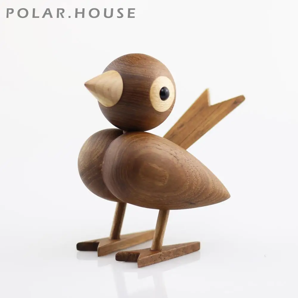 Деревянные фигурки птиц в скандинавском датском стиле модель из Тикового вороба