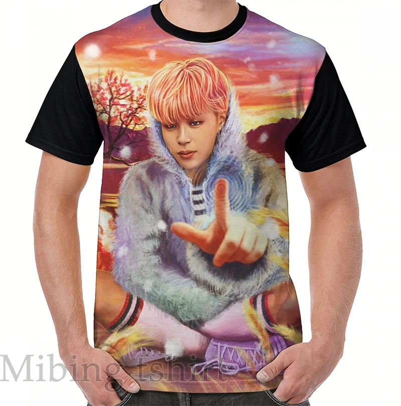 Футболка с забавным принтом для мужчин и женщин топы Jimin повседневные футболки