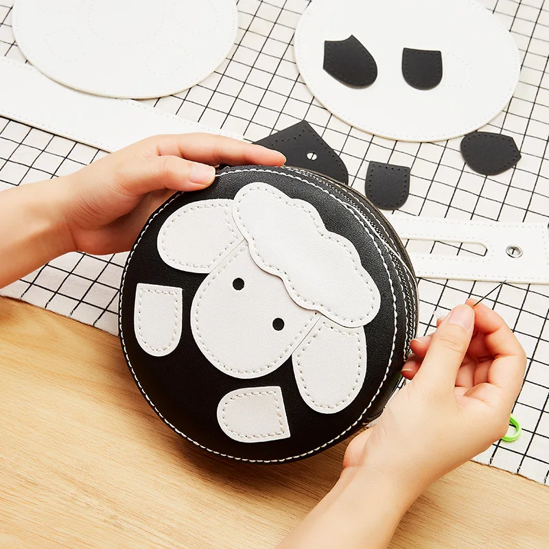 

Cartoon Cute Sheep DIY Embroidery Bag Purse Wallet Handbag Cross Stitch Kit for Beginner Needlework Sewing Craft Friend Gift