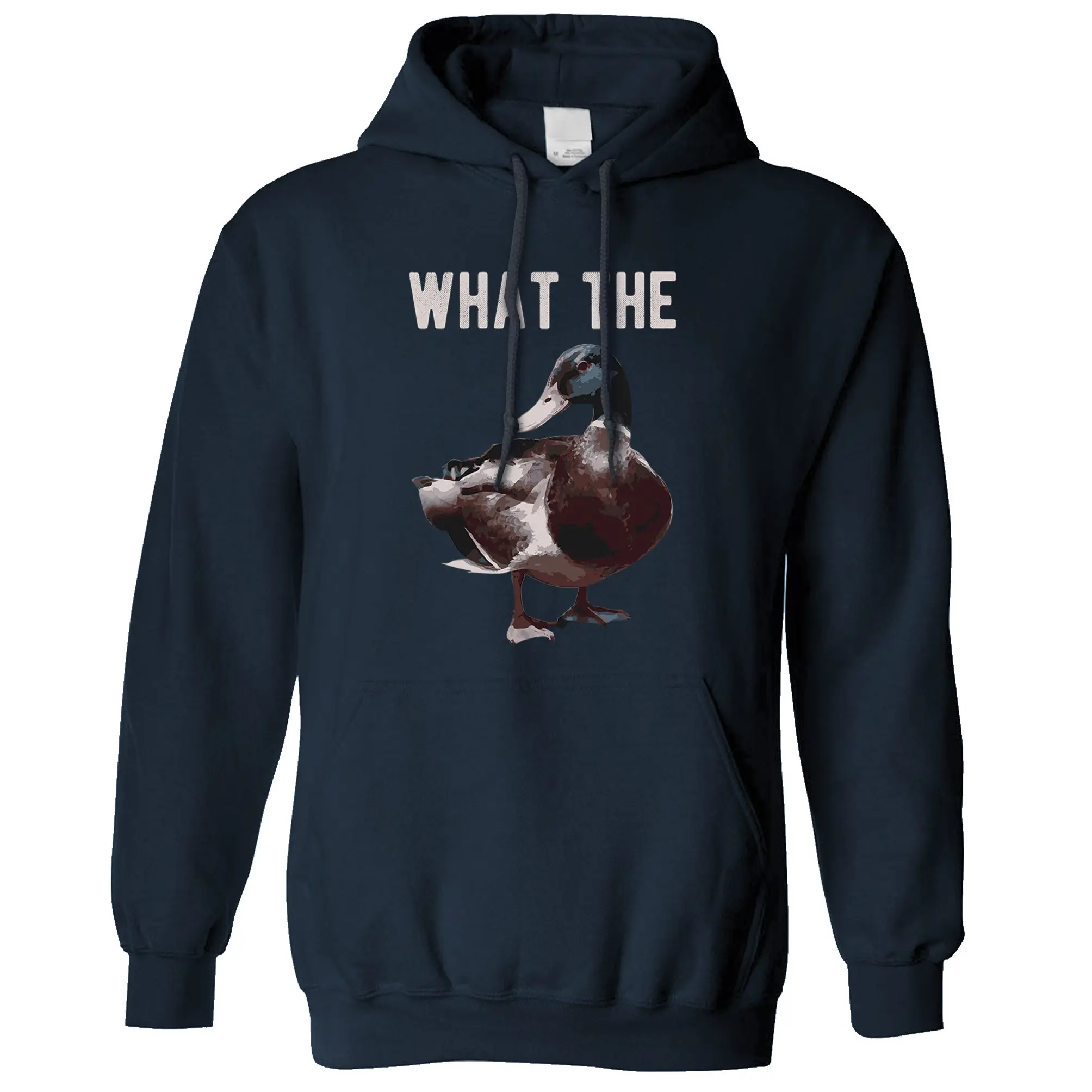 Новинка толстовка с капюшоном надписью What The Duck | Мужская одежда