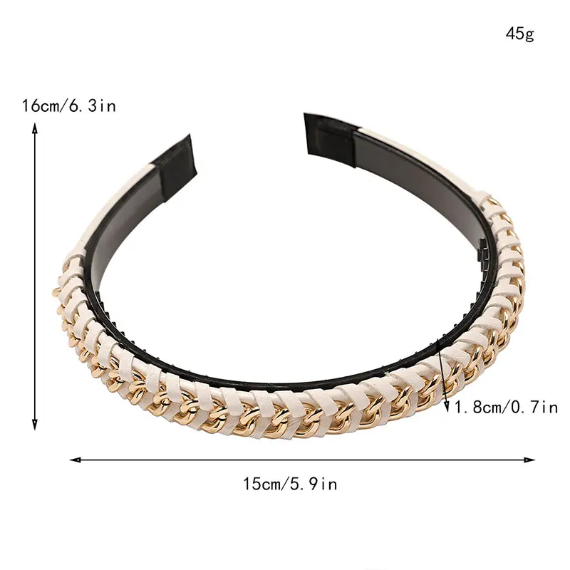 

2021 New Korean Metal Chain Braided Hair Hoop For Women Girls Fashion Ins Bezel Ladies Hair Accessories Head Hoop Headwear Hot